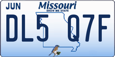 MO license plate DL5Q7F