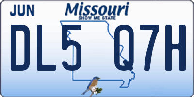 MO license plate DL5Q7H
