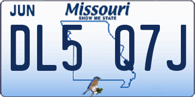 MO license plate DL5Q7J