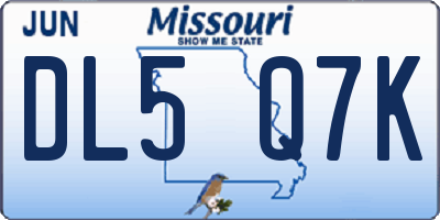 MO license plate DL5Q7K