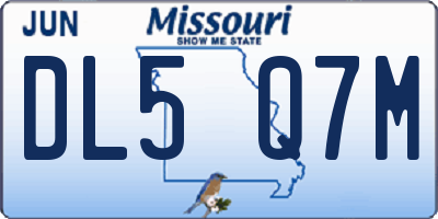 MO license plate DL5Q7M