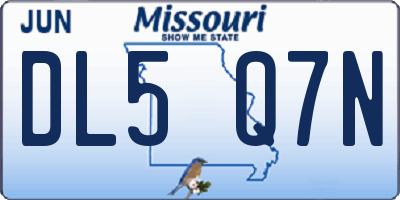 MO license plate DL5Q7N