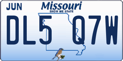 MO license plate DL5Q7W