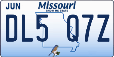 MO license plate DL5Q7Z
