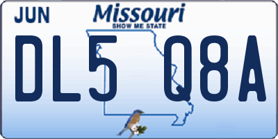 MO license plate DL5Q8A