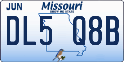 MO license plate DL5Q8B