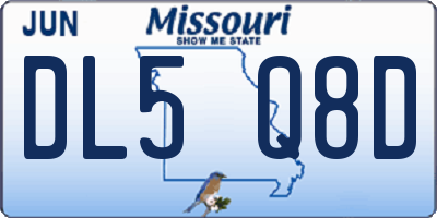 MO license plate DL5Q8D