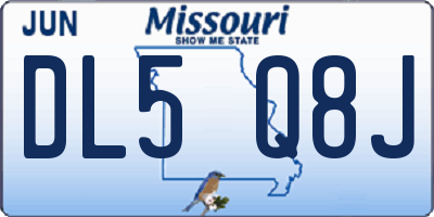 MO license plate DL5Q8J