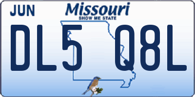 MO license plate DL5Q8L