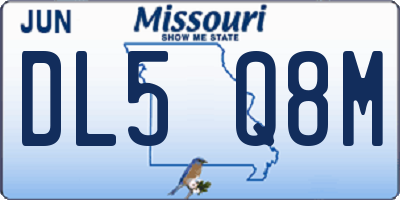 MO license plate DL5Q8M