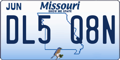 MO license plate DL5Q8N