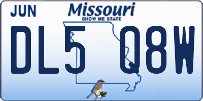 MO license plate DL5Q8W