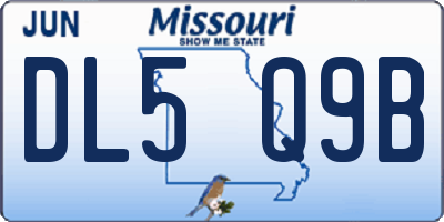 MO license plate DL5Q9B