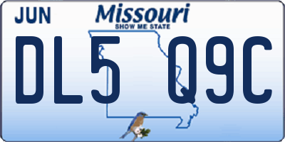 MO license plate DL5Q9C