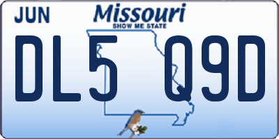 MO license plate DL5Q9D
