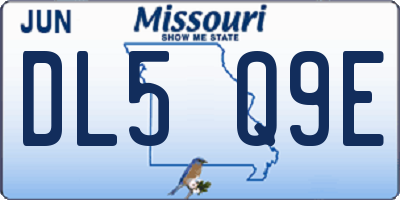 MO license plate DL5Q9E