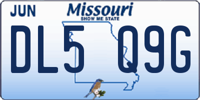 MO license plate DL5Q9G