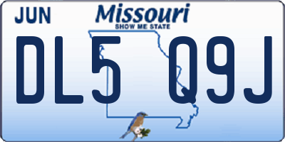 MO license plate DL5Q9J