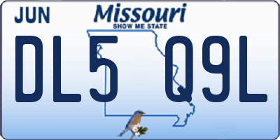 MO license plate DL5Q9L