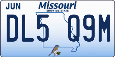 MO license plate DL5Q9M