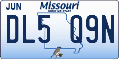 MO license plate DL5Q9N