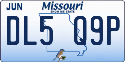 MO license plate DL5Q9P