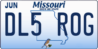 MO license plate DL5R0G
