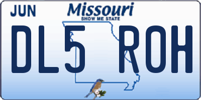 MO license plate DL5R0H