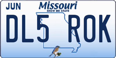 MO license plate DL5R0K
