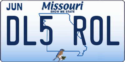MO license plate DL5R0L
