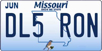 MO license plate DL5R0N