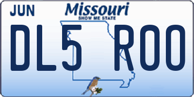 MO license plate DL5R0O