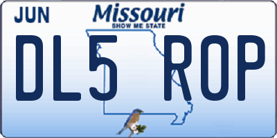 MO license plate DL5R0P