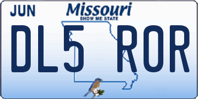 MO license plate DL5R0R