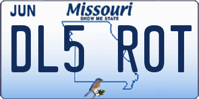 MO license plate DL5R0T