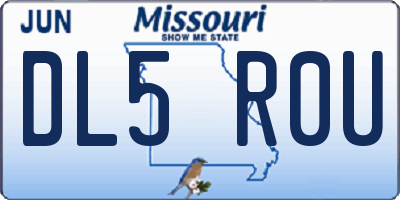 MO license plate DL5R0U