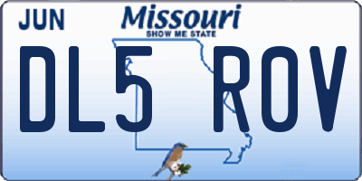 MO license plate DL5R0V
