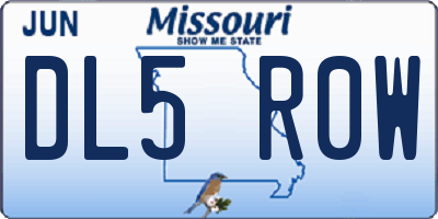MO license plate DL5R0W