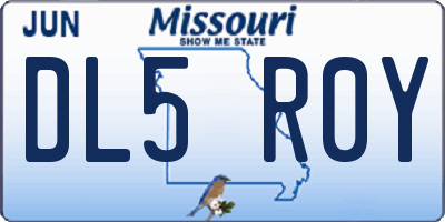 MO license plate DL5R0Y