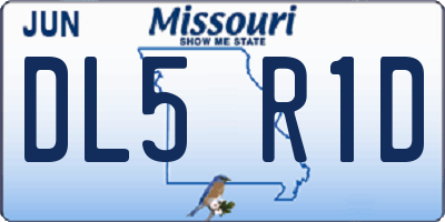 MO license plate DL5R1D