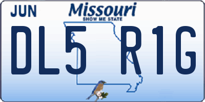 MO license plate DL5R1G
