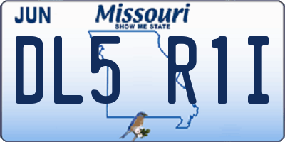 MO license plate DL5R1I