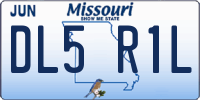 MO license plate DL5R1L