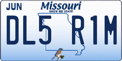 MO license plate DL5R1M