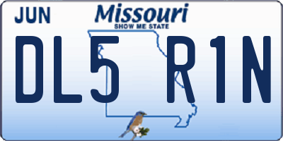 MO license plate DL5R1N