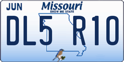 MO license plate DL5R1O