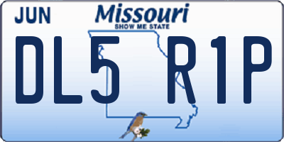 MO license plate DL5R1P