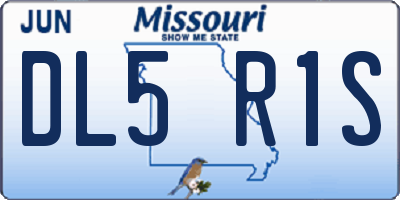 MO license plate DL5R1S