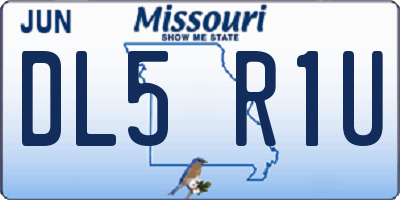 MO license plate DL5R1U