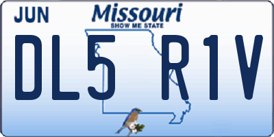 MO license plate DL5R1V